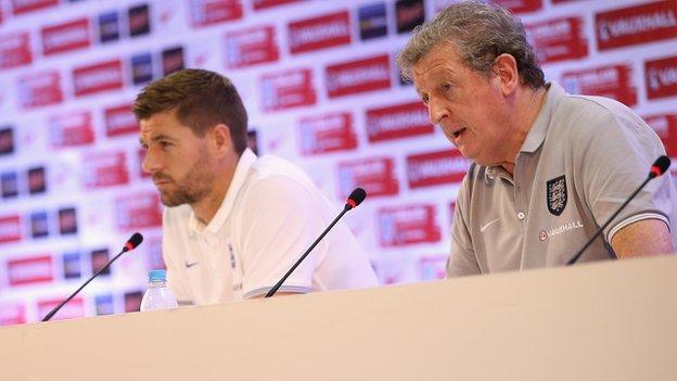 Steven Gerrard and Roy Hodgson