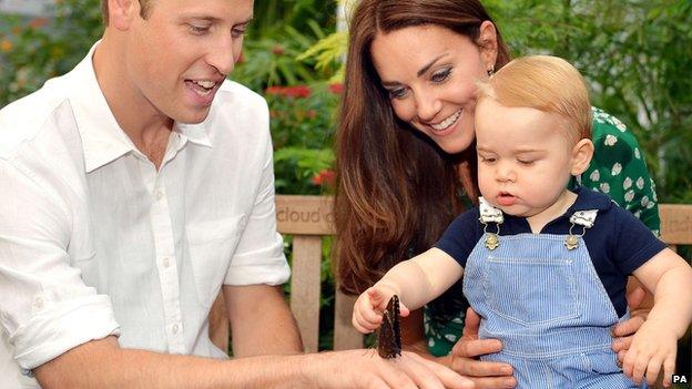 Prince George with his mother and father have been released