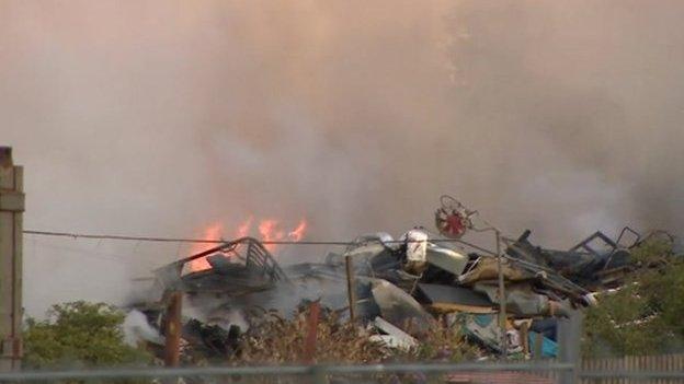 Fire at Averies Recycling in Swindon