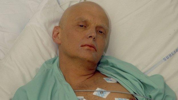 Alexander Litvinenko in hospital ward prior to his death