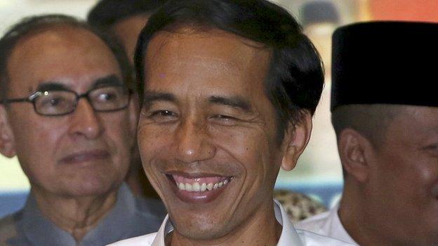 Joko Widodo celebrates election win. 22 July 2014