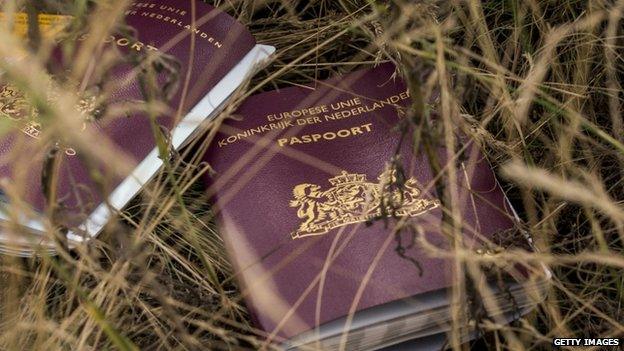 Dutch passports found at the MH17 crash scene (22 July 2014)