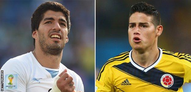 Luis Suarez and James Rodriguez