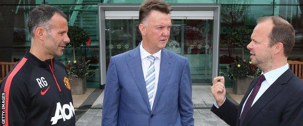 Ryan Giggs, Louis Van Gaal and Ed Woodward