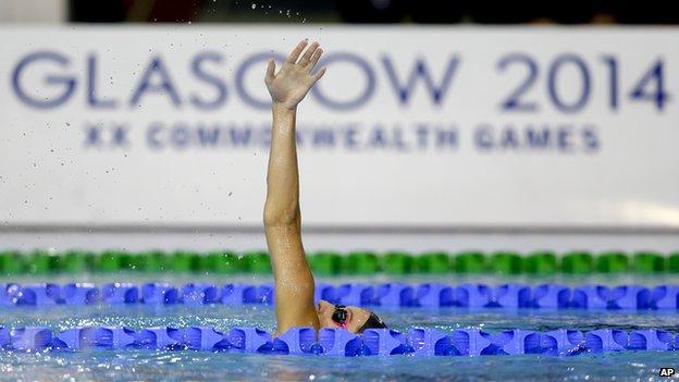 Swimmer in pool ahead of games