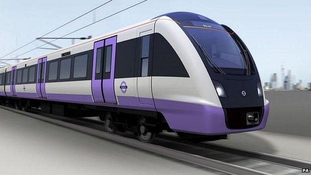 An artist's impression of how a Crossrail train may look