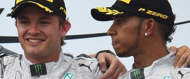 Nico Rosberg and Lewis Hamilton