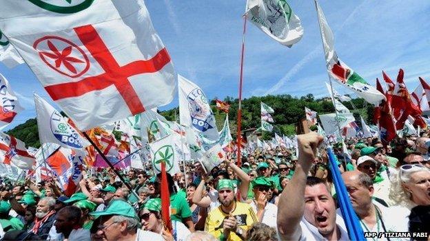 Northern League supporters at the party's annual meeting in 2011