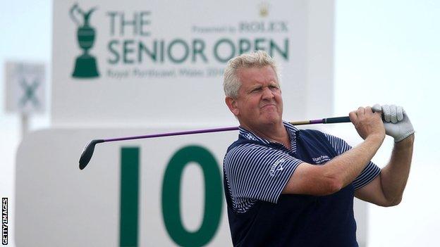 Colin Montgomerie is bidding to win the Senior Open Championship at Royal Porthcawl this week