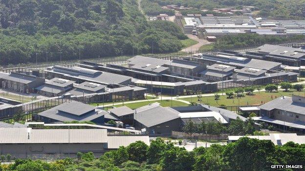 A general view of asylum seekers and facilities at Christmas Island Detention Centre, on 26 July 2013 on Christmas Island.