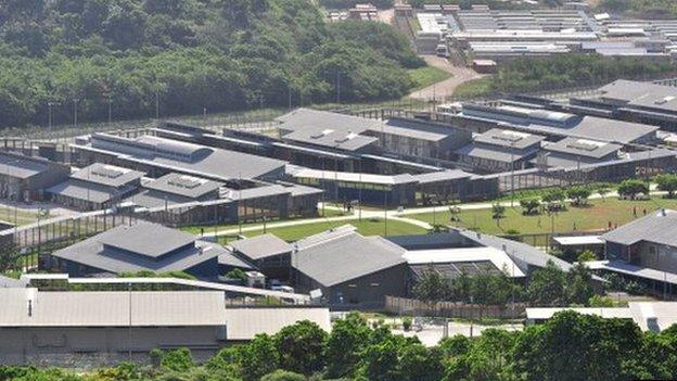 A general view of asylum seekers and facilities at Christmas Island Detention Centre, on 26 July 2013 on Christmas Island.