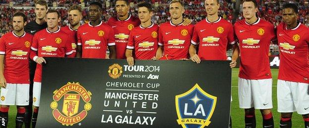 Manchester United team against LA Galaxy