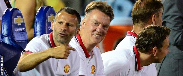 Manchester United boss Louis van Gaal and assistant Ryan Giggs