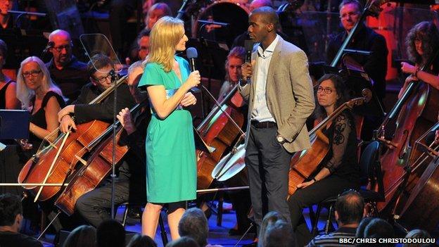 Gabby Logan with Fabrice Muamba