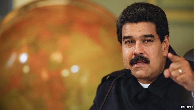 Nicolas Maduro speaks at the Miraflores Palace