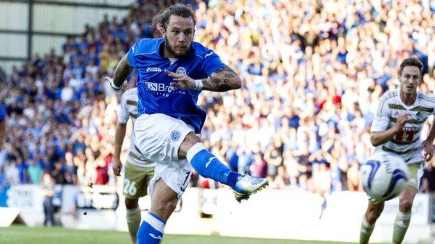 Stevie May puts St Johnstone ahead against Luzern