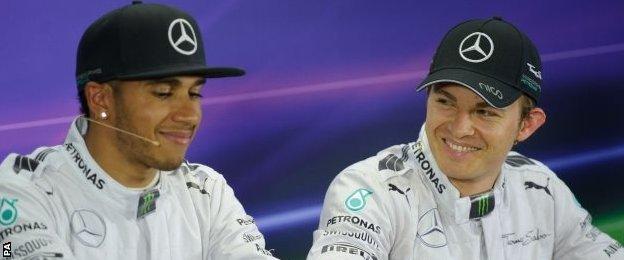 Lewis Hamilton and Nico Rosberg