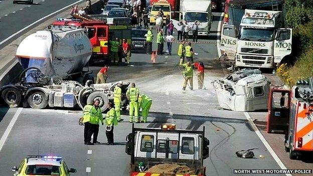 M6 crash scene