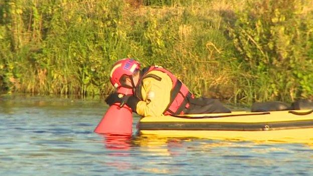 Officers searching River Great Ouse