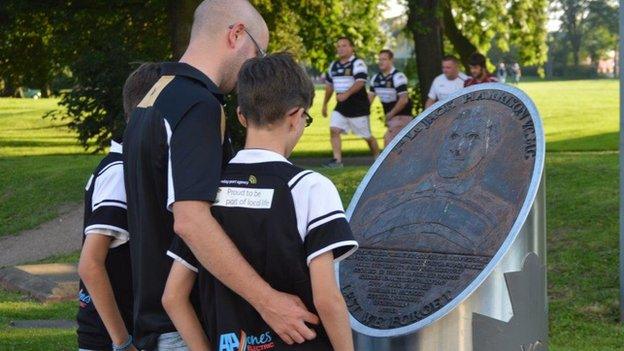 Hull FC fans at the Jack Harrison memorial