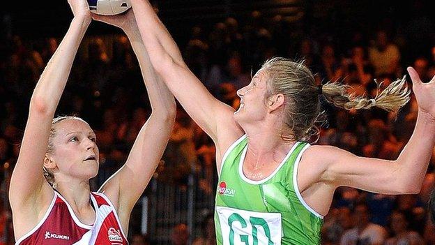 England's Jo Harten shoots during the victory against Wales