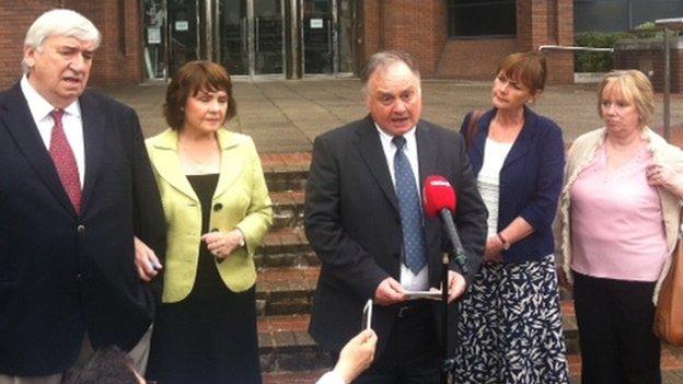 John Brown and family members outside Harrow Crown Court