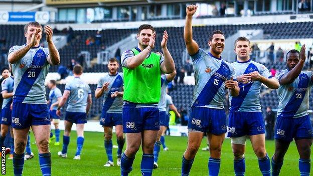 Widnes Vikings celebrate a victory