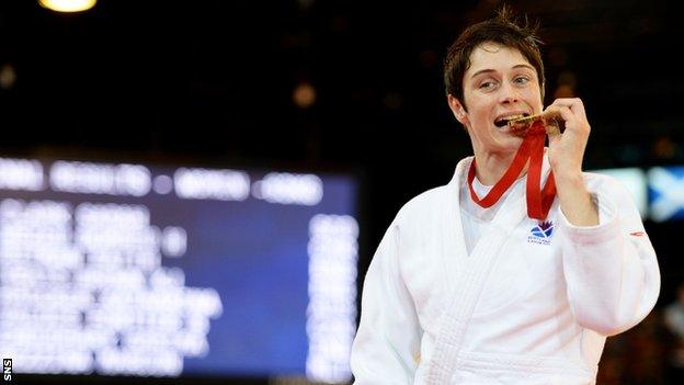 Sarah Clark with her gold medal