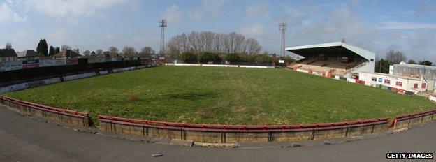 General views of Elgoods Brewery Arena, former home of Kettering Town FC