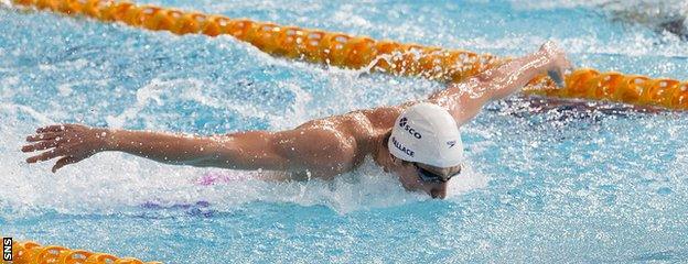 Dan Wallace on his way to winning gold for Scotland