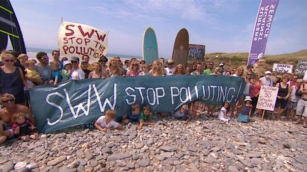 Campaigners at Godrevy