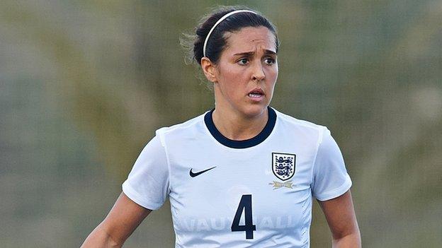 Fara Williams playing for England