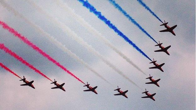 red arrows at East Fortune