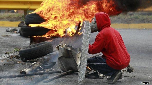 Anti-government protester in Venezuela, 5 June 14