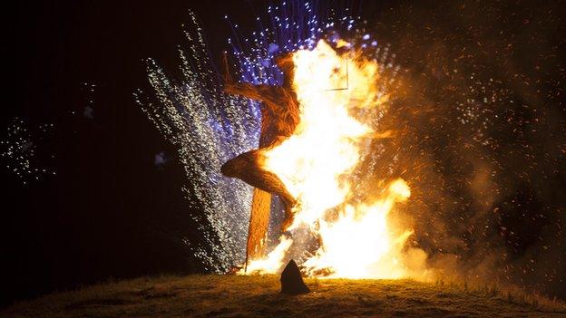 Burning wicker man