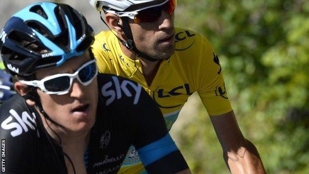 Geraint Thomas and Vincenzo Nibali