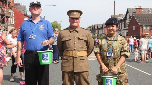 Collectors for the Liverpool Pals memorial fund