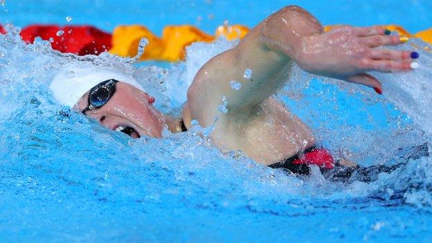 Sycerika McMahon in action in the 200m individual medley heats on Sunday