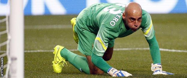 Manchester City goalkeeper Willy Caballero