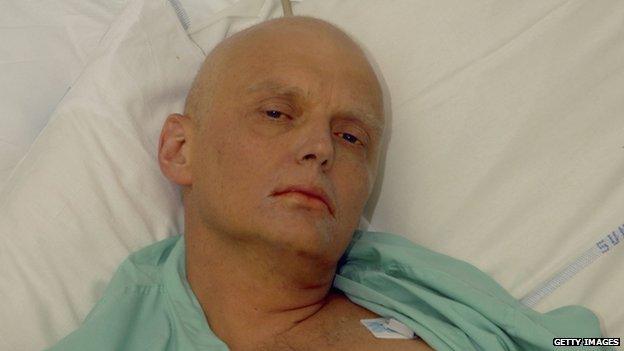 Alexander Litvinenko in hospital ward prior to his death