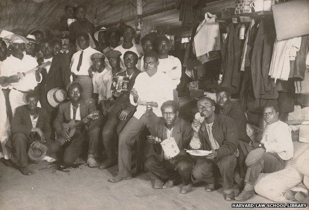 Black internees in their barrack, Ruhleben Internment Camp olvwork427080, Historical & Special Collections, Harvard Law School Library