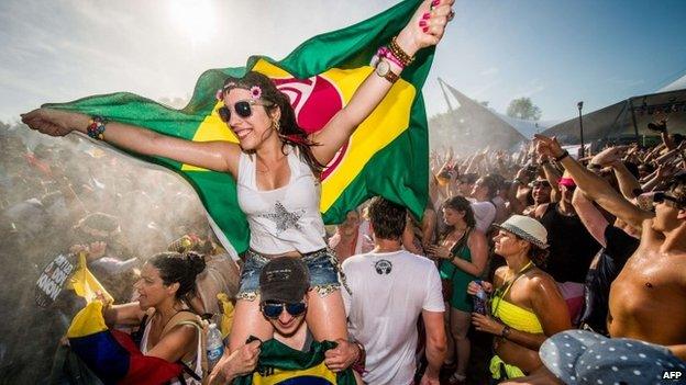 Brazil festival goer at Tomorrowland in Belgium