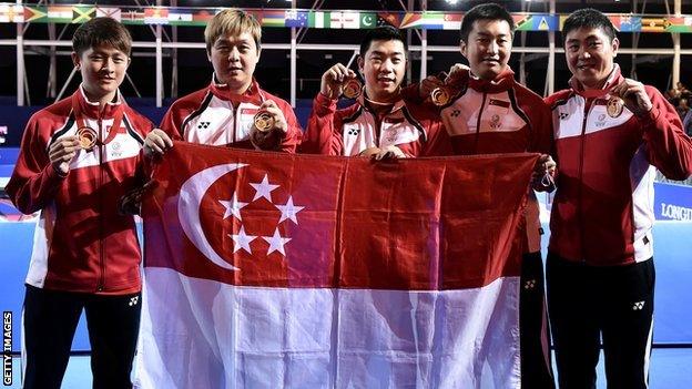 Singapore claim team gold in the men's table tennis