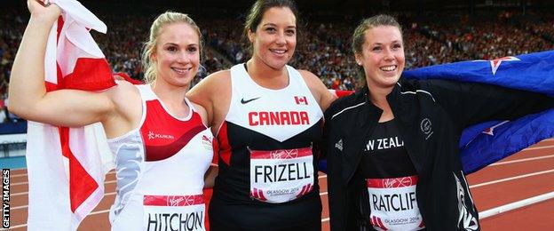 Sophie Hitchon, Sultana Frizell and Julia Ratcliffe