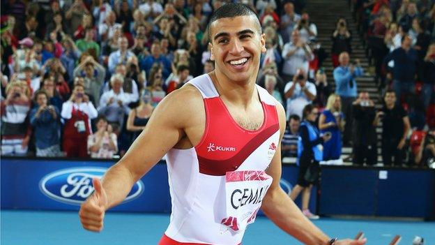 Adam Gemili of England is beaten by Jamaica's Kemar Bailey-Cole