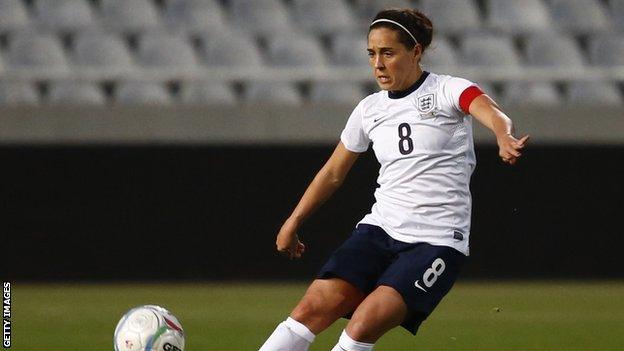 Fara Williams playing for England