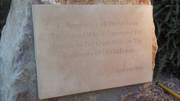 Alderney plaque for WW1 servicemen