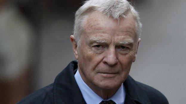 Max Mosley arriving at the Leveson inquiry in November 2011