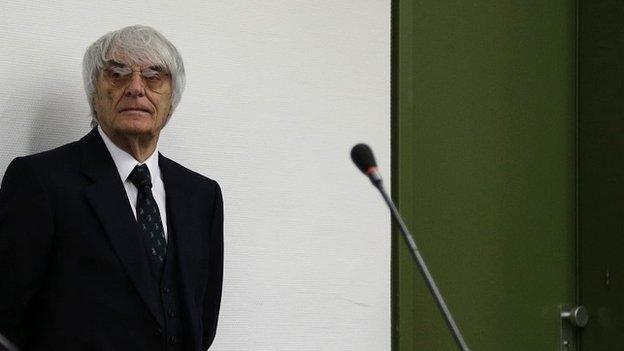 F1 boss Bernie Ecclestone waits in the courtroom in Munich - 29 July 2014