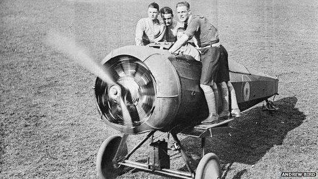 Cadets with fuselage